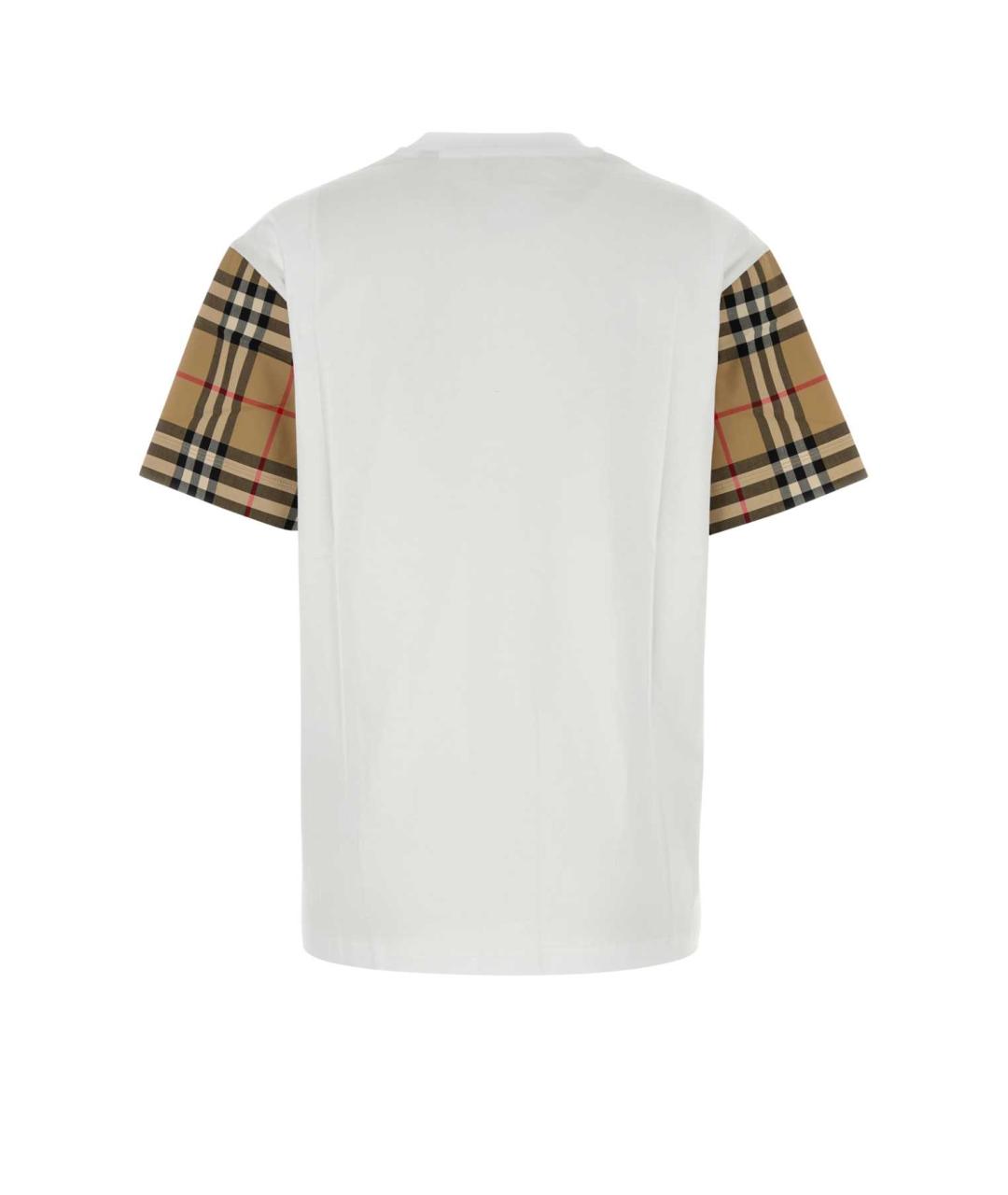 BURBERRY Белая хлопковая футболка, фото 2