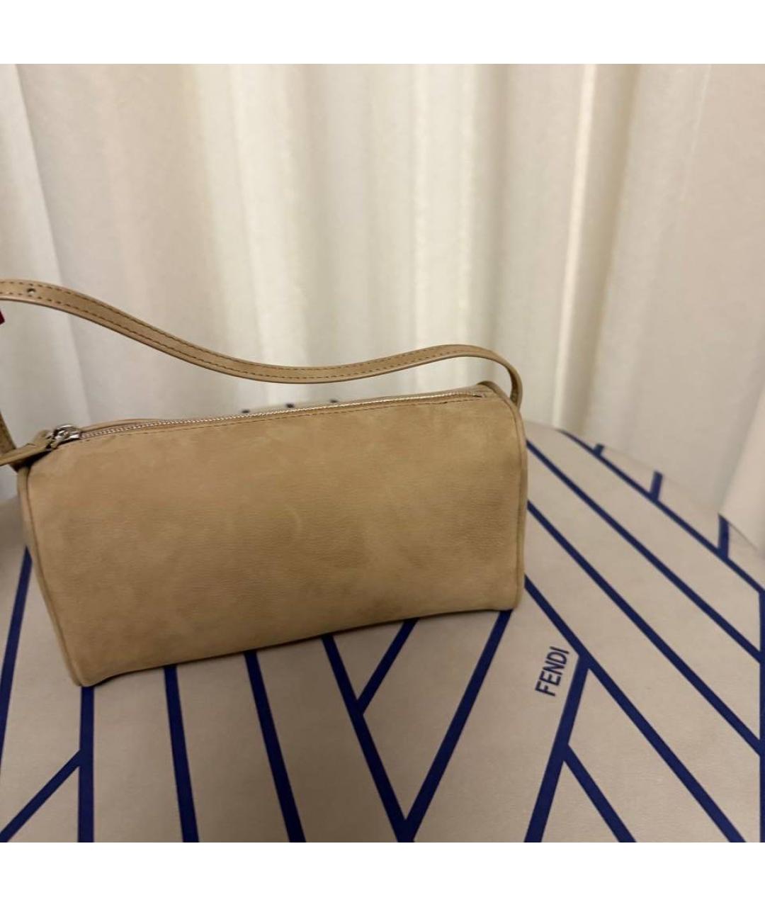 THE ROW Хаки замшевая сумка с короткими ручками, фото 3