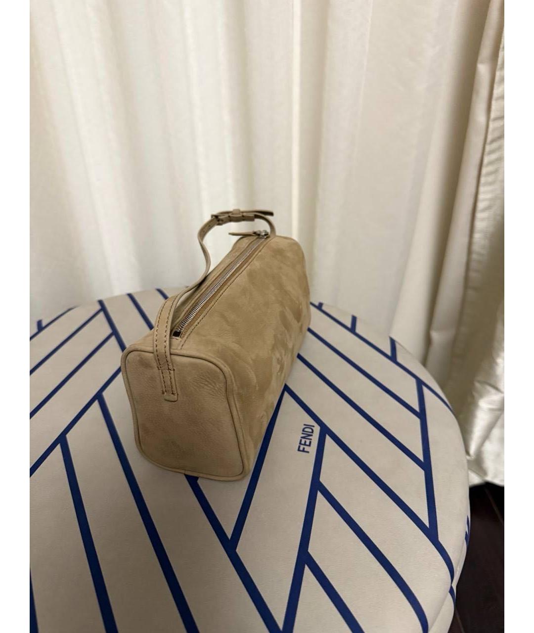 THE ROW Хаки замшевая сумка с короткими ручками, фото 2