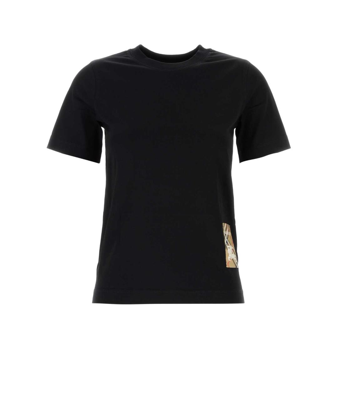 BURBERRY Черная хлопковая футболка, фото 1