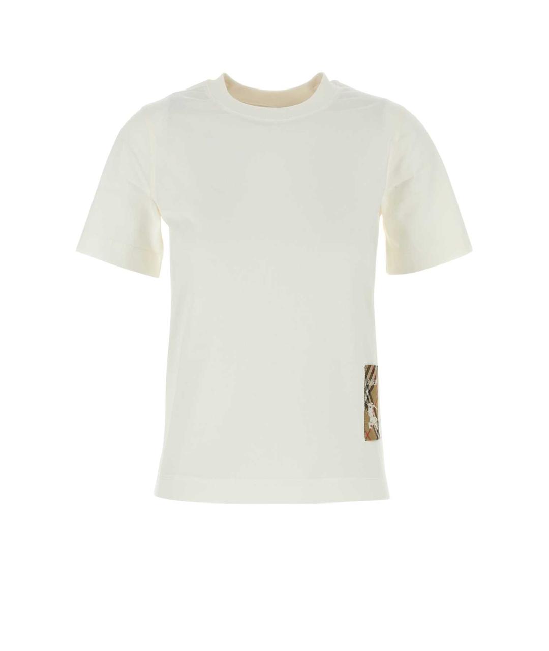 BURBERRY Белая хлопковая футболка, фото 1