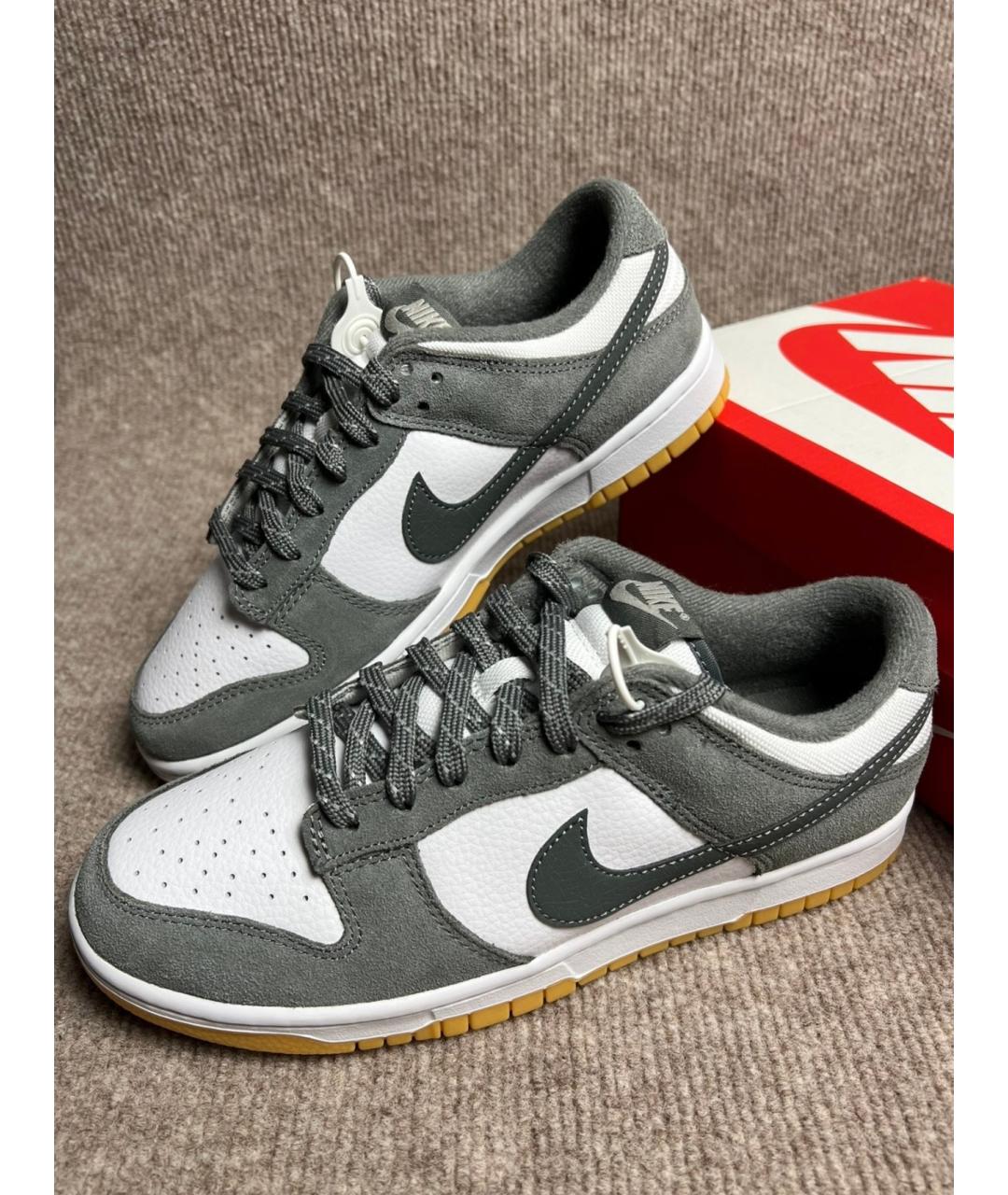 NIKE Серые замшевые низкие кроссовки / кеды, фото 5