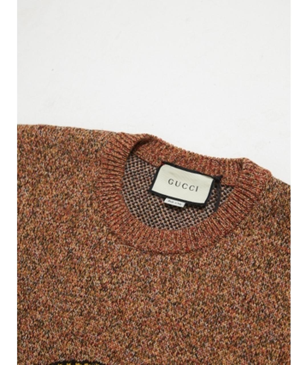 GUCCI Оранжевый шерстяной джемпер / свитер, фото 3