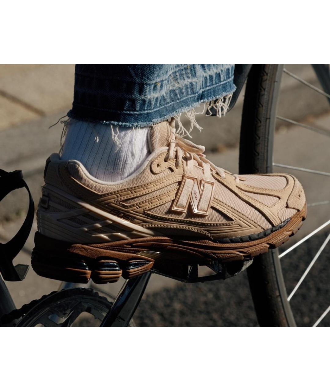 NEW BALANCE Бежевые текстильные низкие кроссовки / кеды, фото 2