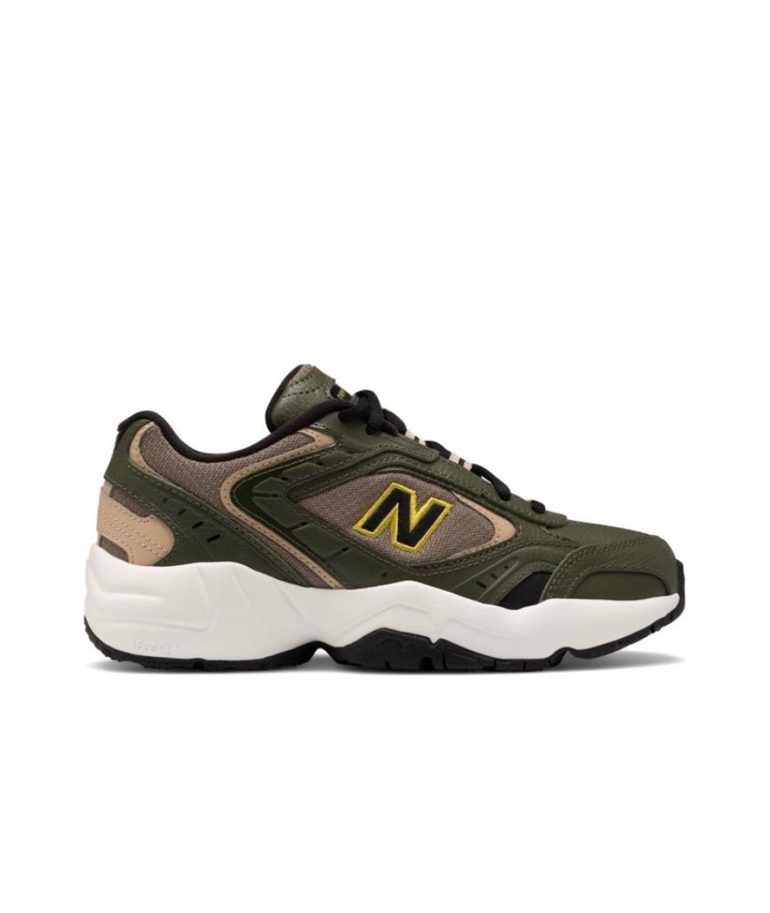 NEW BALANCE Хаки кожаные кроссовки, фото 1