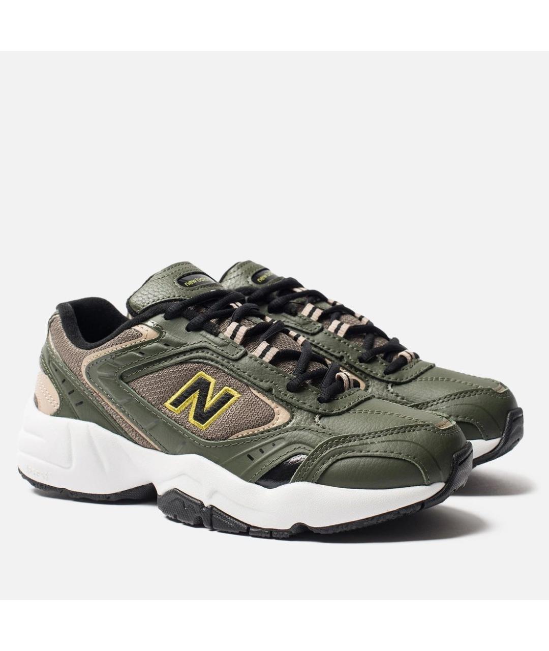 NEW BALANCE Хаки кожаные кроссовки, фото 4