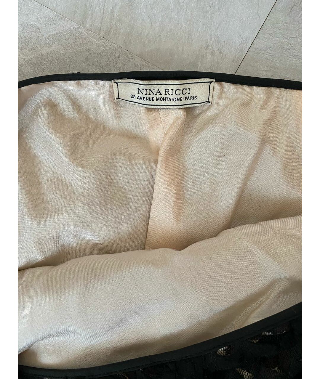 NINA RICCI Черная шелковая юбка миди, фото 2