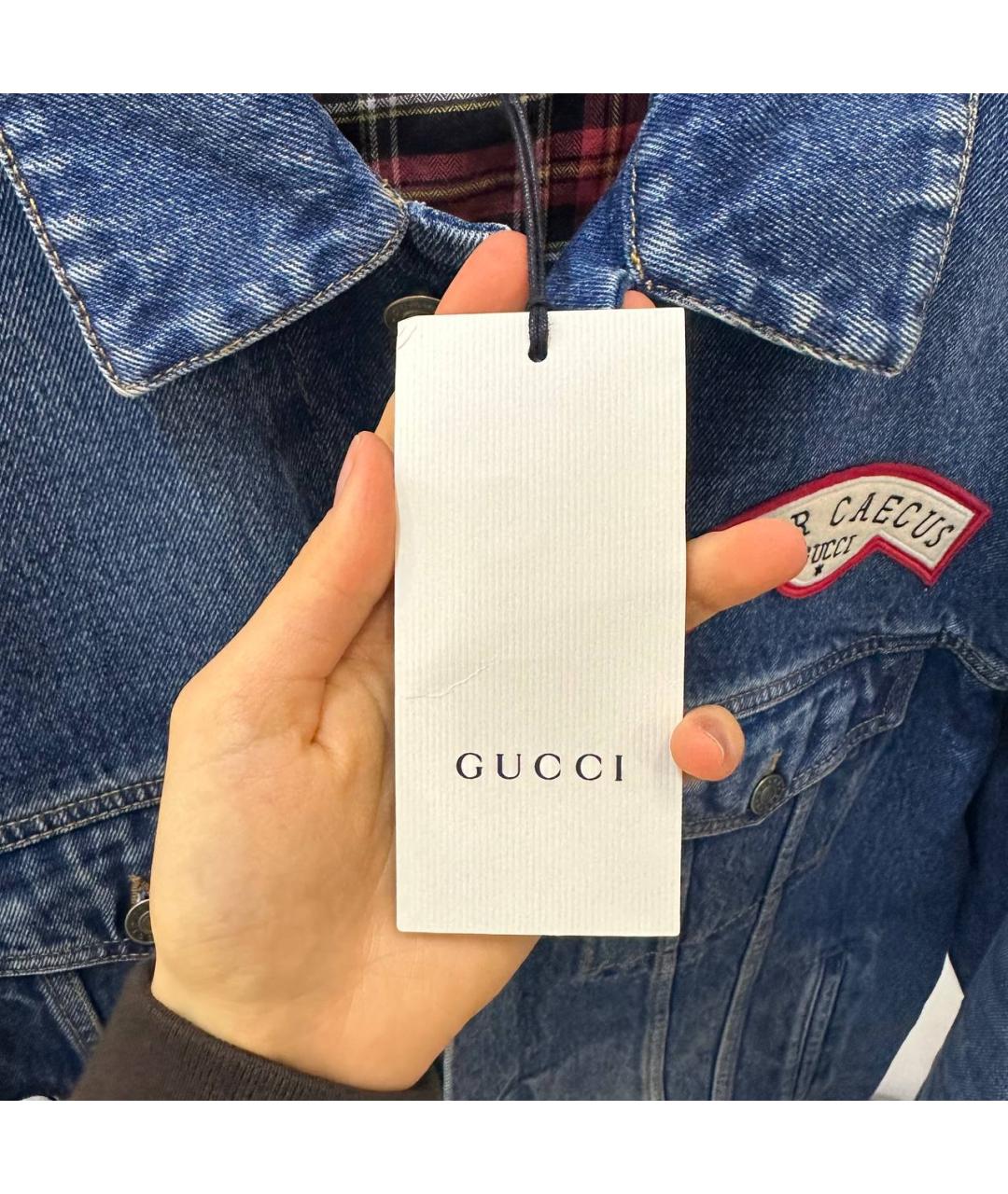 GUCCI Синяя деним куртка, фото 3