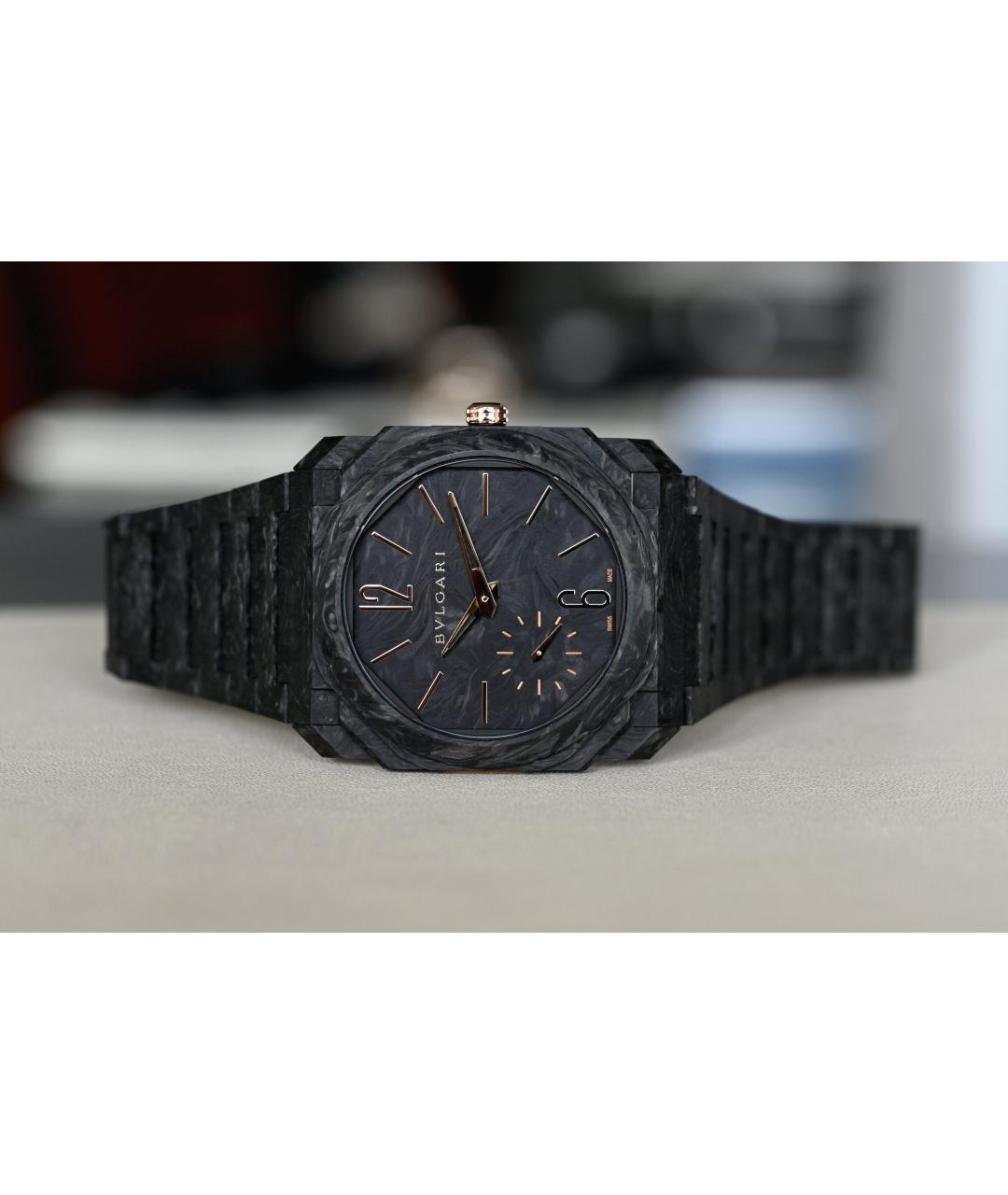BVLGARI Черные карбоновые часы, фото 3