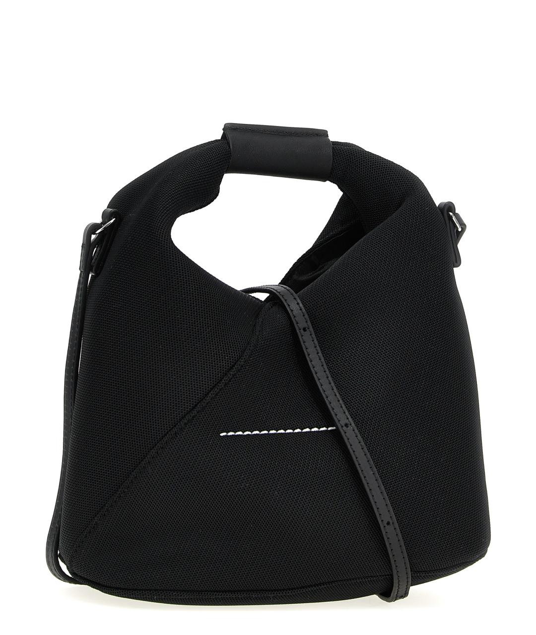 MM6 MAISON MARGIELA Черная синтетическая сумка с короткими ручками, фото 2