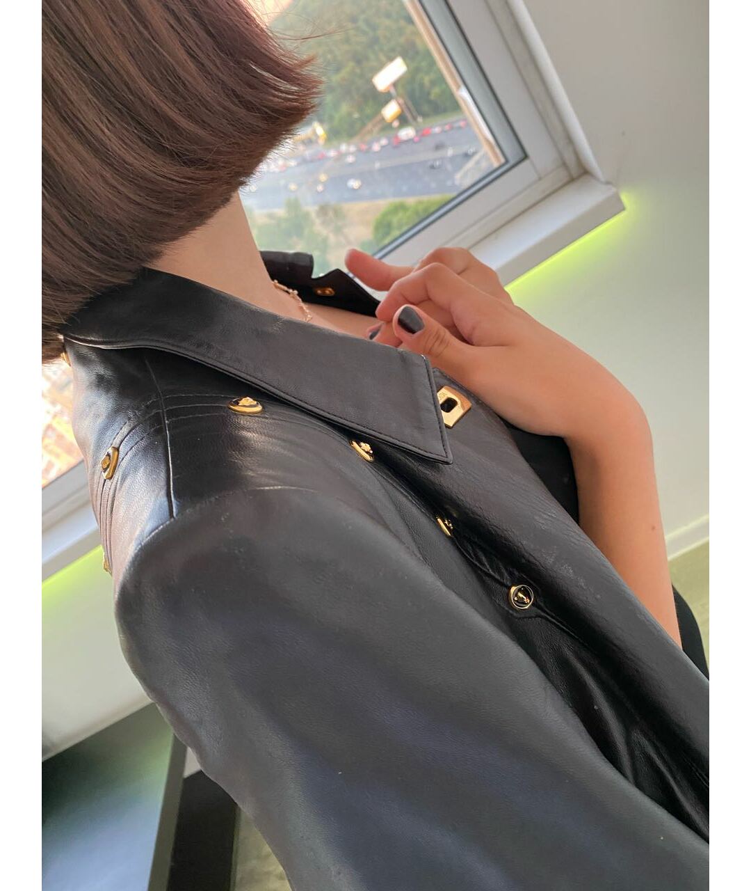 ESCADA VINTAGE Черный кожаный жакет/пиджак, фото 4
