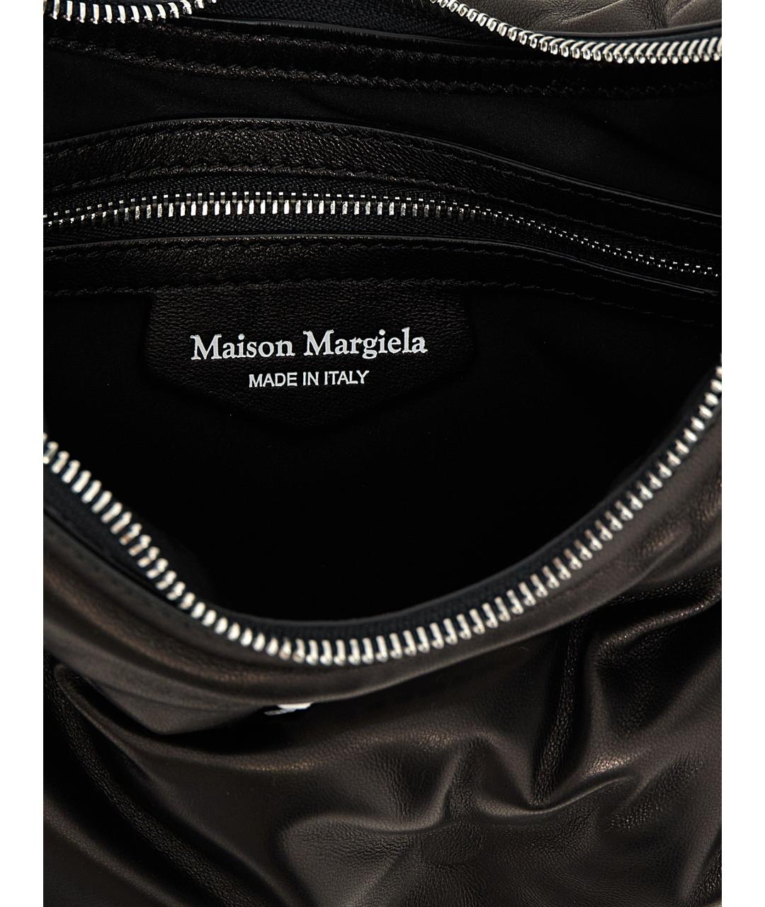MAISON MARGIELA Черная кожаная сумка через плечо, фото 4