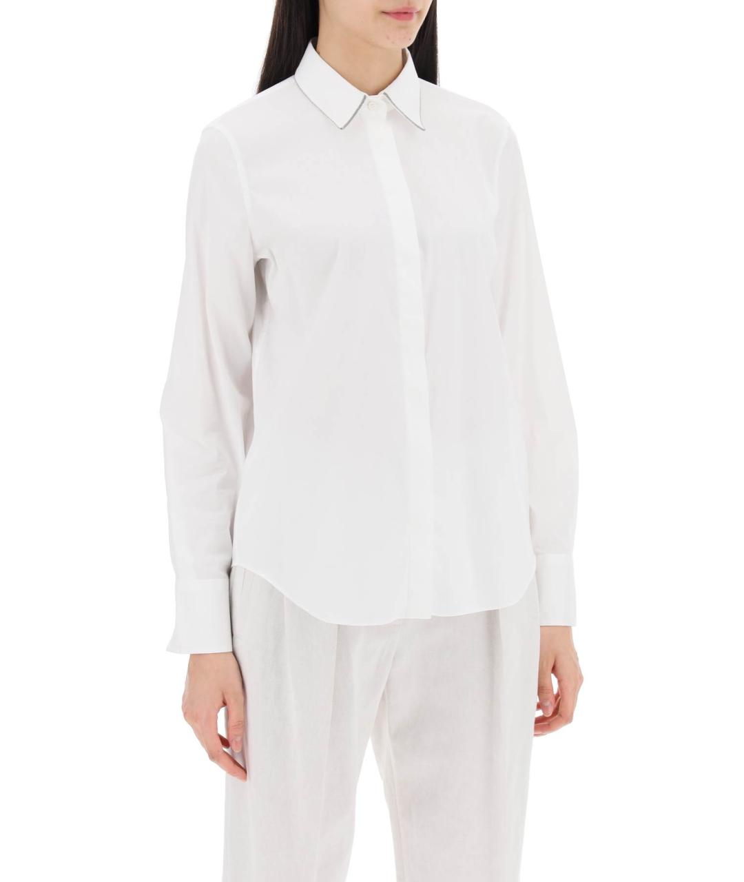 BRUNELLO CUCINELLI Белая хлопковая рубашка, фото 2