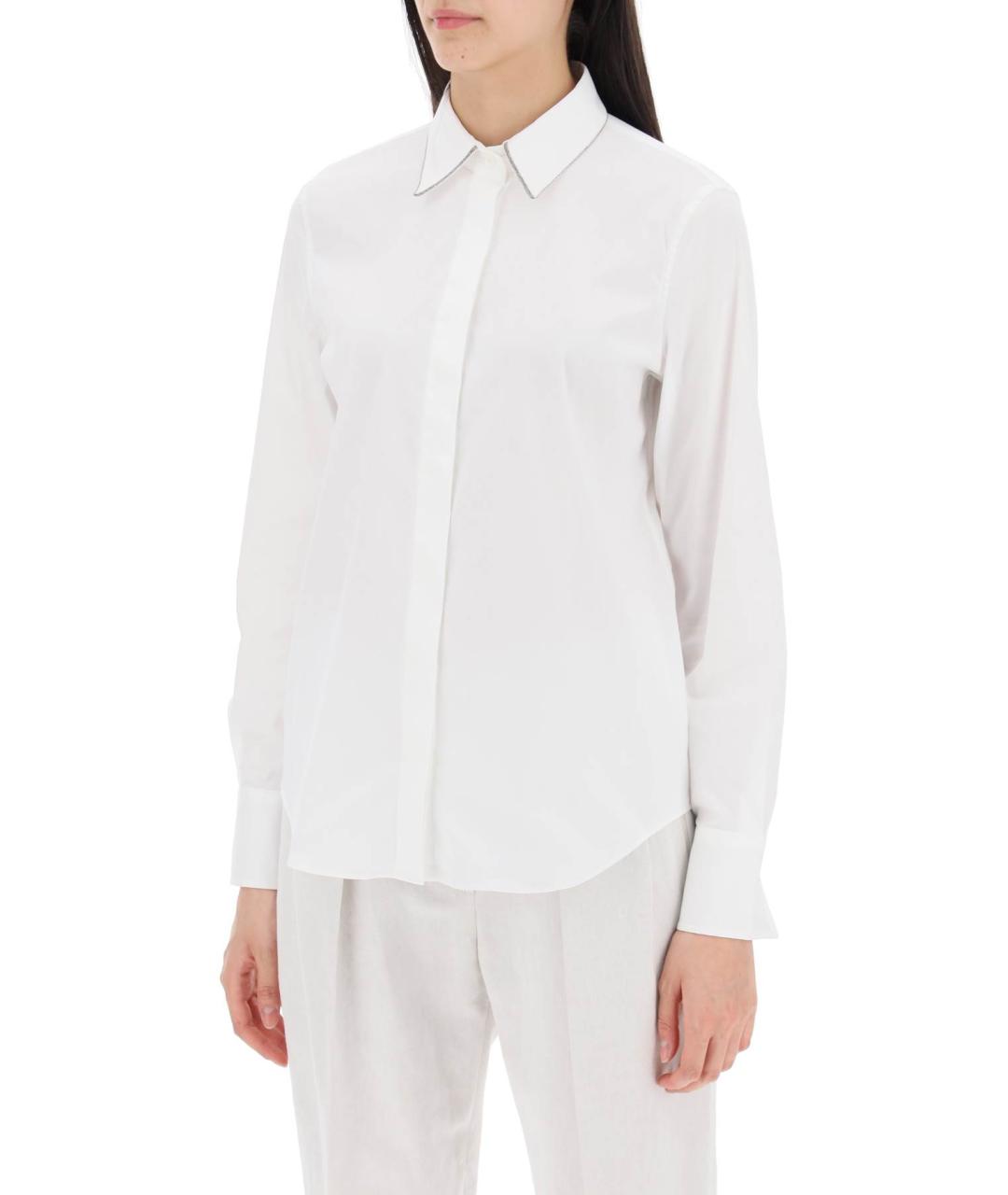 BRUNELLO CUCINELLI Белая хлопковая рубашка, фото 4