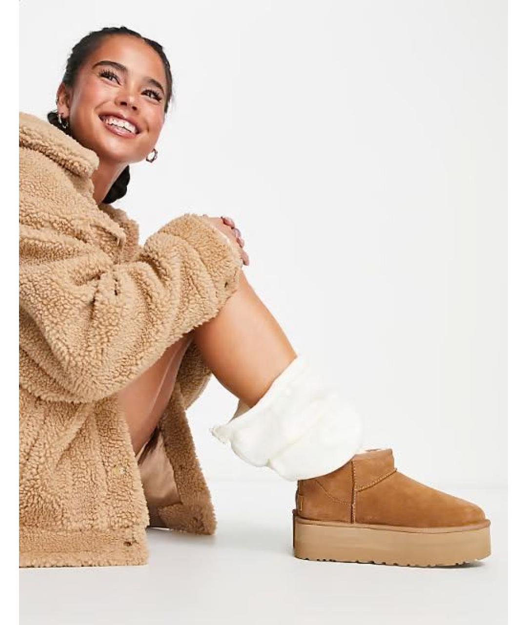 UGG AUSTRALIA Коричневые замшевые ботинки, фото 8