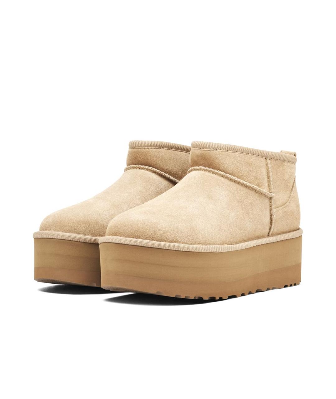 UGG AUSTRALIA Бежевые замшевые ботинки, фото 2