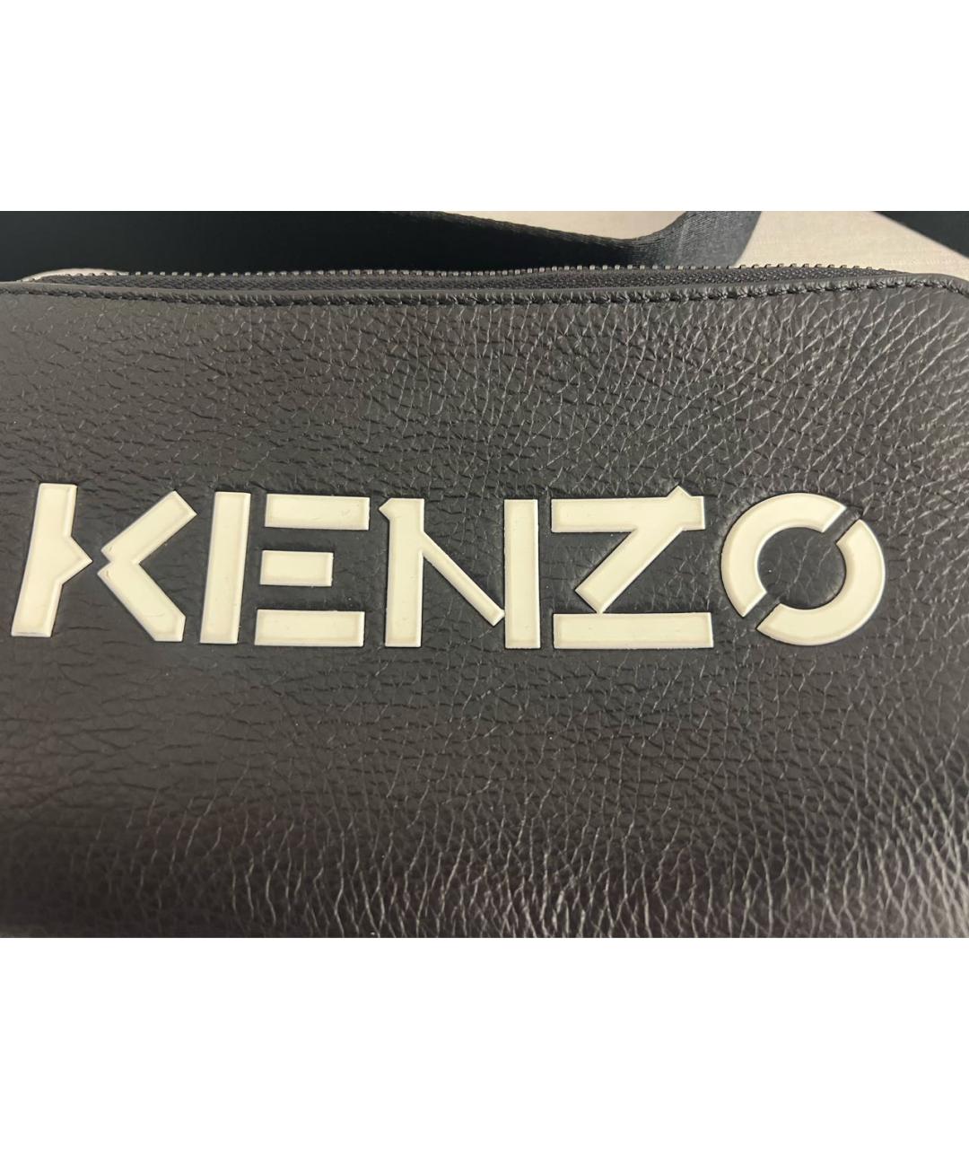 KENZO Черная кожаная поясная сумка, фото 5