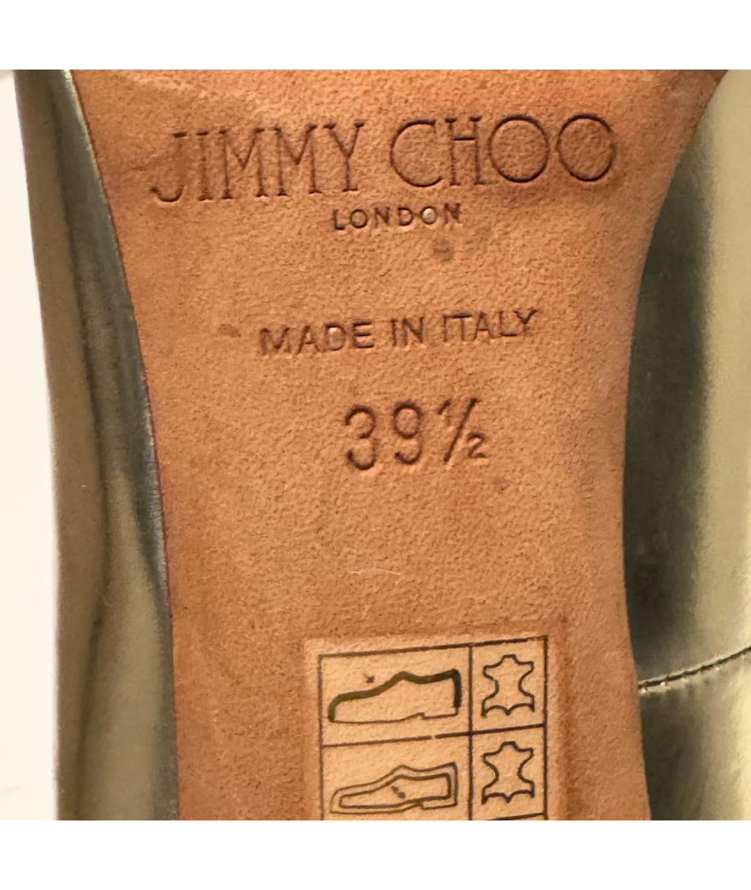 JIMMY CHOO Золотые кожаные туфли, фото 5