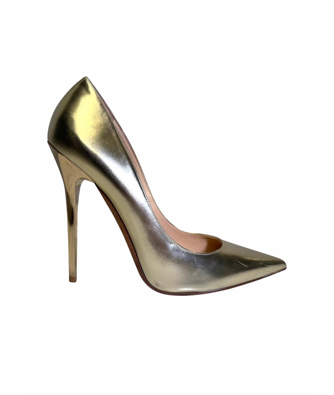 JIMMY CHOO Золотые кожаные туфли, фото 1