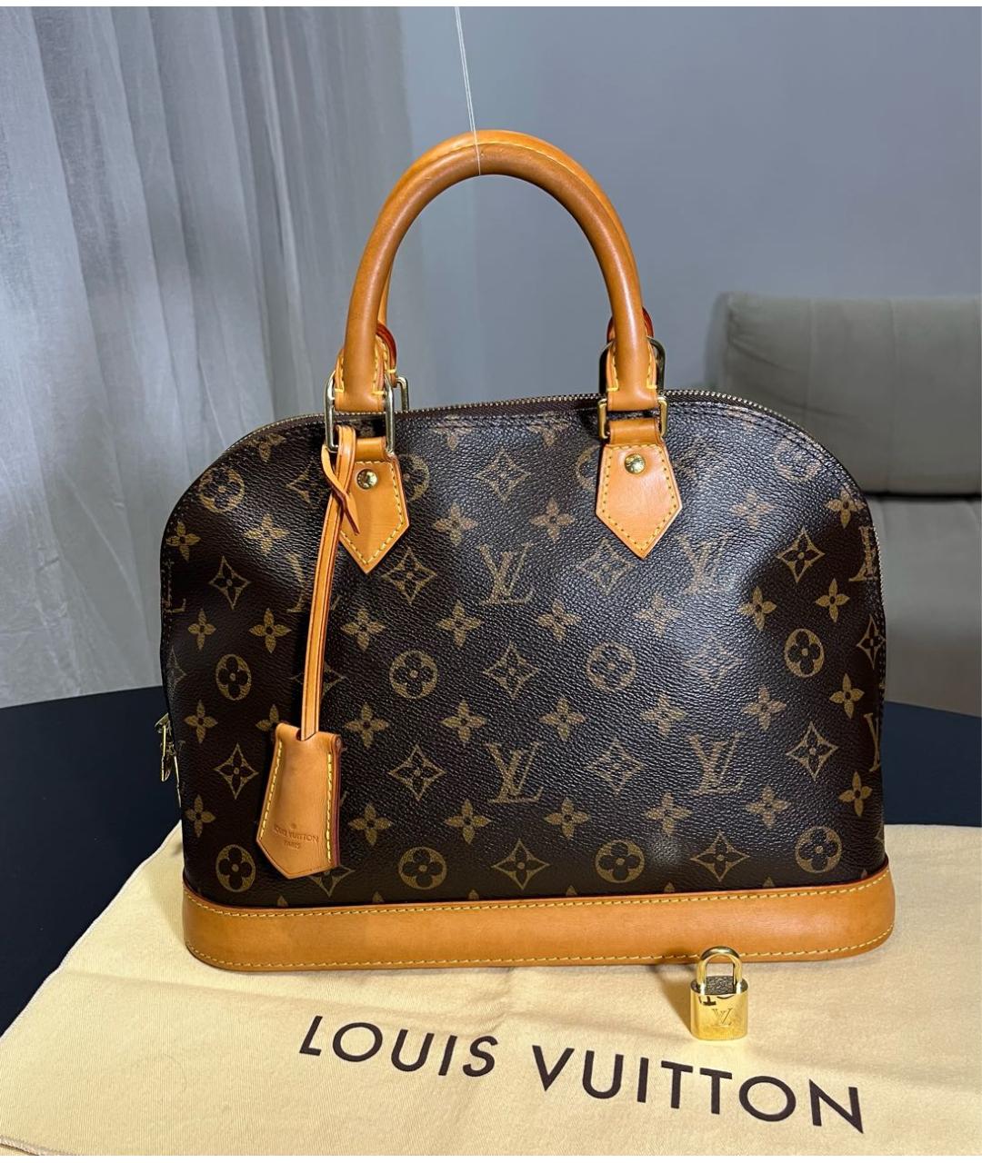 LOUIS VUITTON Коричневая сумка с короткими ручками, фото 4