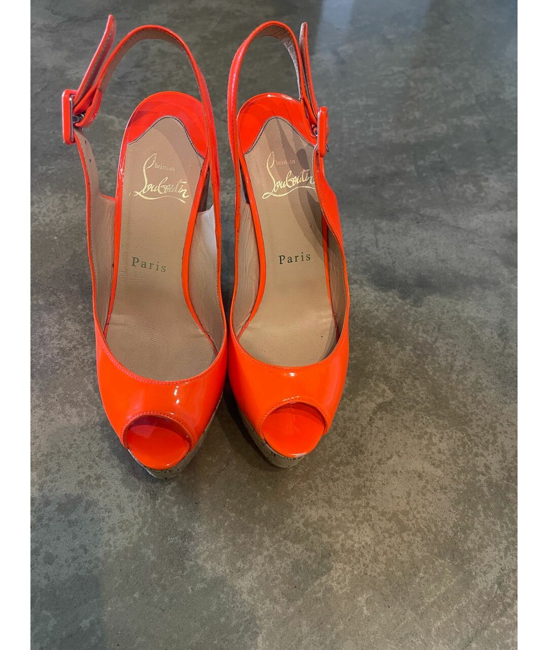 CHRISTIAN LOUBOUTIN Оранжевое туфли из лакированной кожи, фото 2