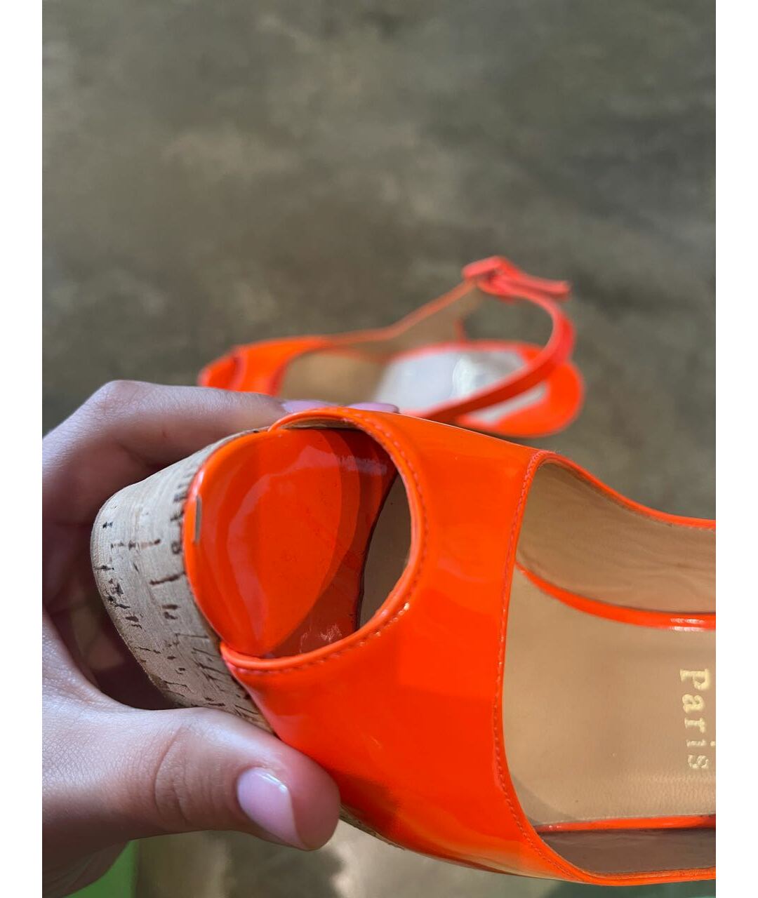 CHRISTIAN LOUBOUTIN Оранжевое туфли из лакированной кожи, фото 3