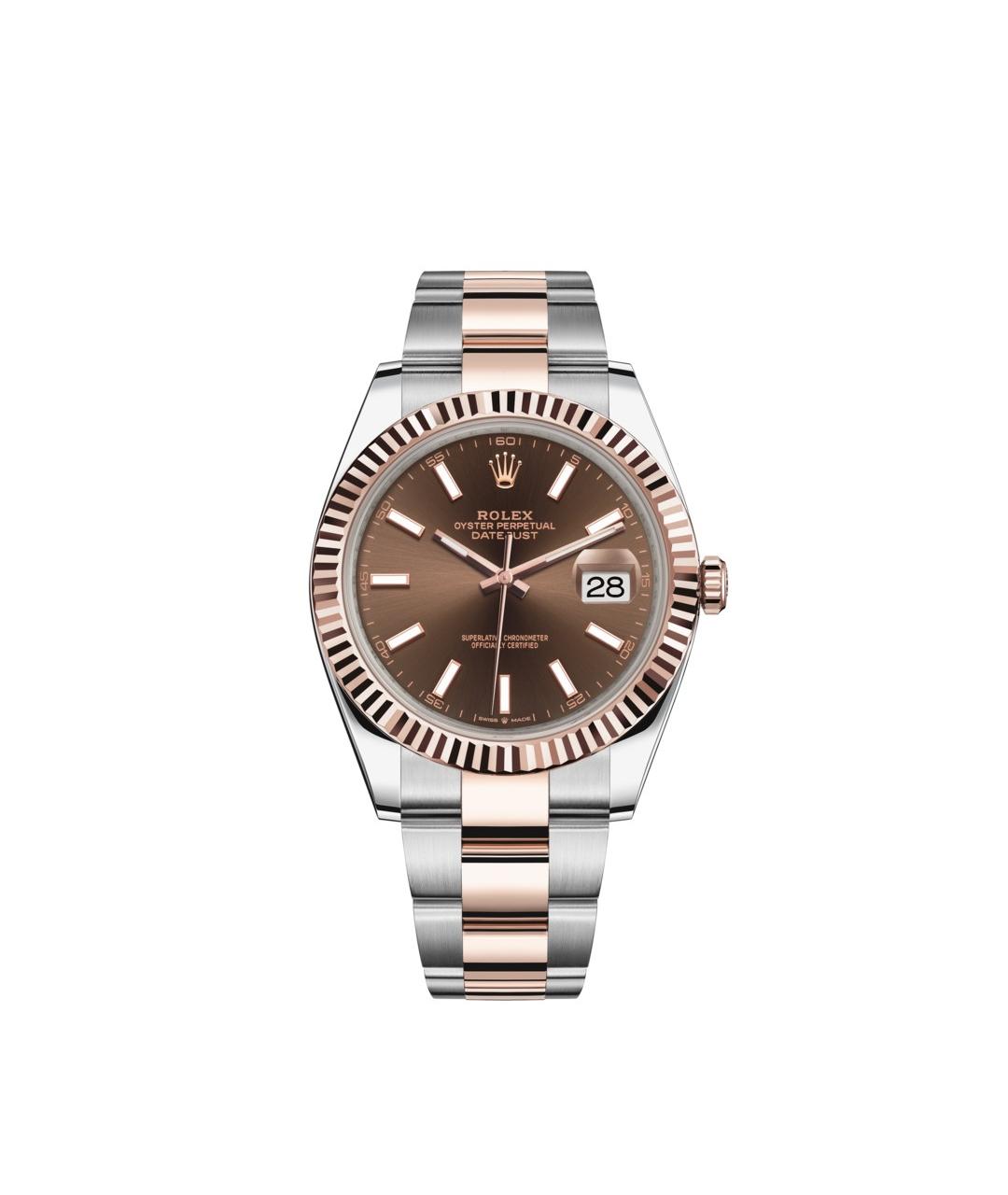 ROLEX Коричневые часы из розового золота, фото 1