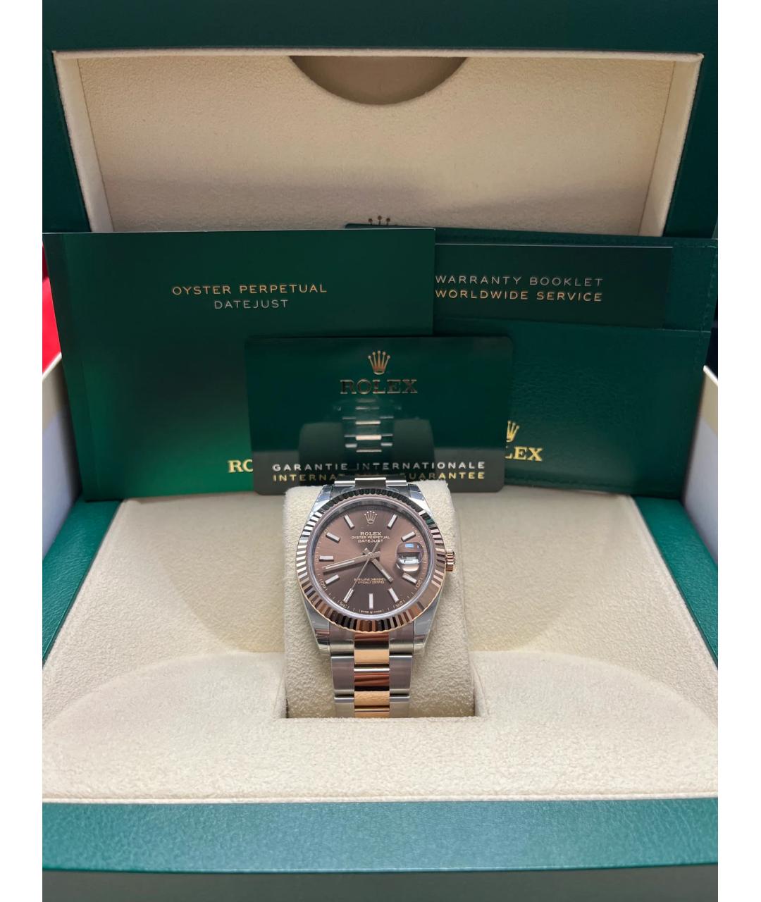 ROLEX Коричневые часы из розового золота, фото 5