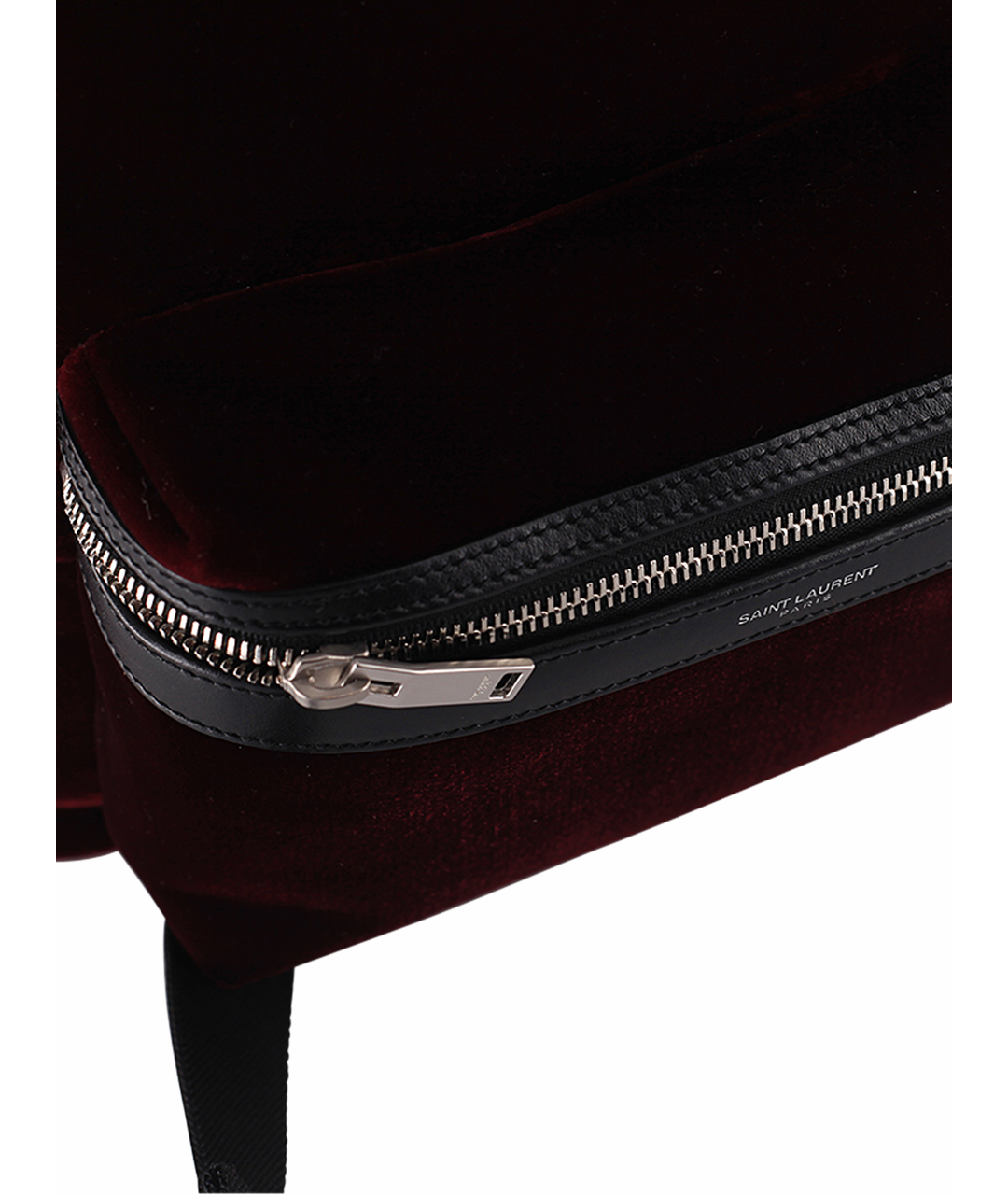 SAINT LAURENT Бордовый бархатный рюкзак, фото 4