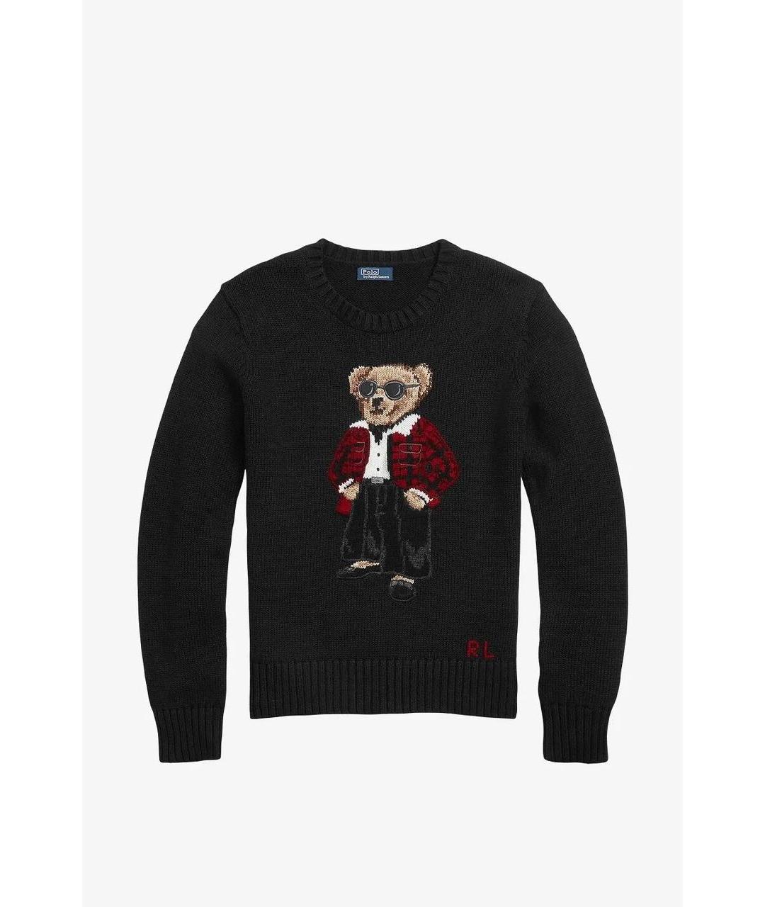 POLO RALPH LAUREN Черный хлопковый джемпер / свитер, фото 9