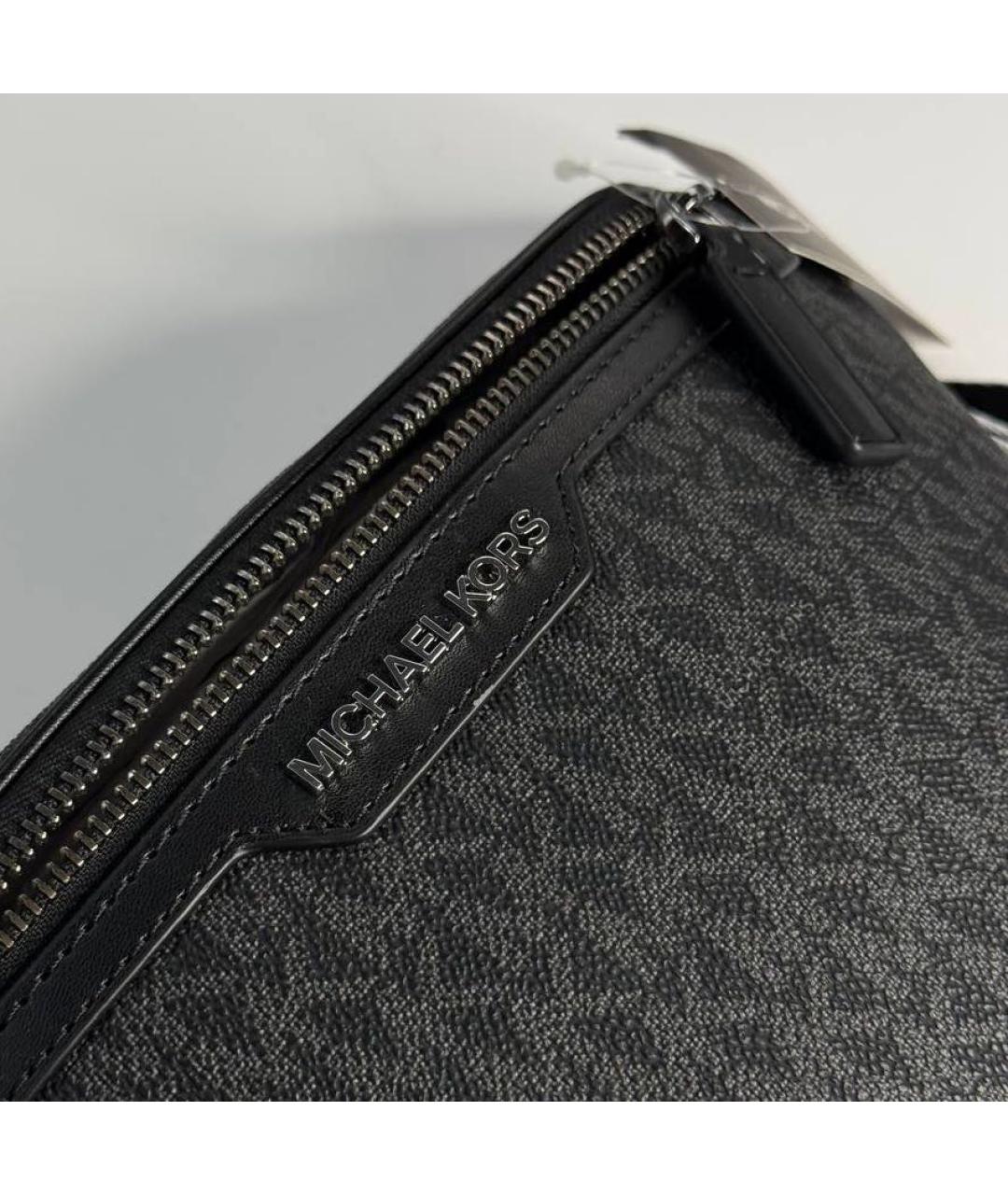 MICHAEL KORS Черная кожаная поясная сумка, фото 5