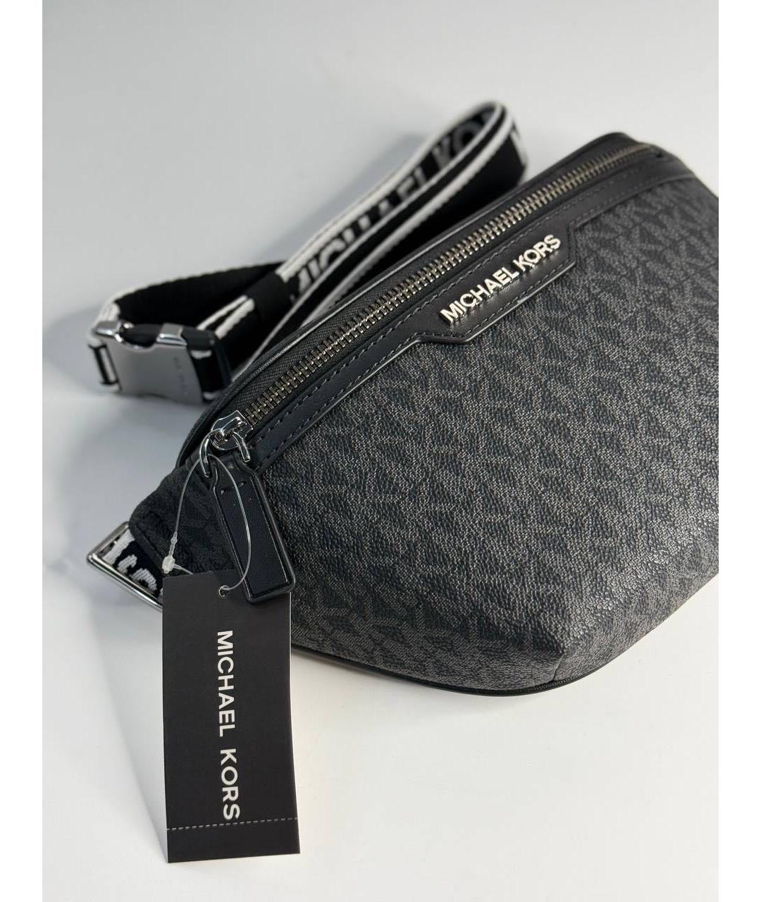 MICHAEL KORS Черная кожаная поясная сумка, фото 2