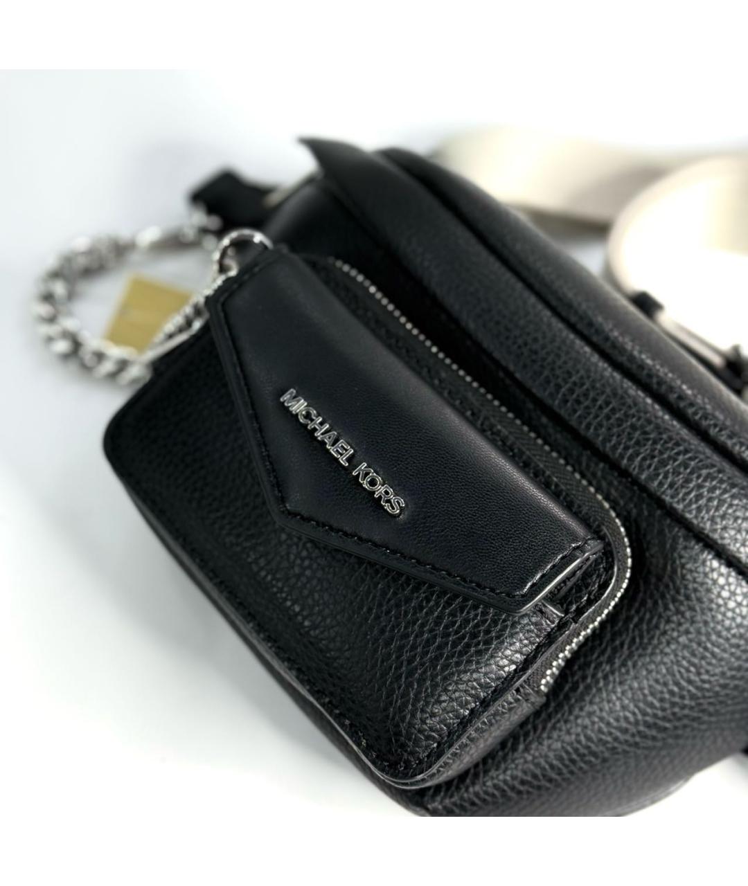 MICHAEL KORS Черная кожаная поясная сумка, фото 5