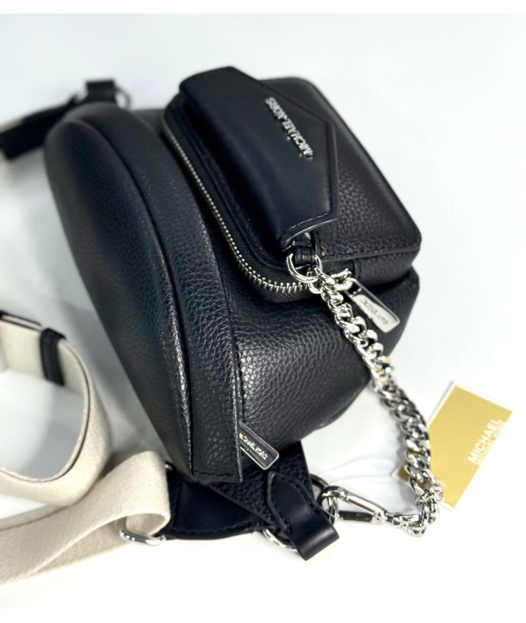 MICHAEL KORS Черная кожаная поясная сумка, фото 3
