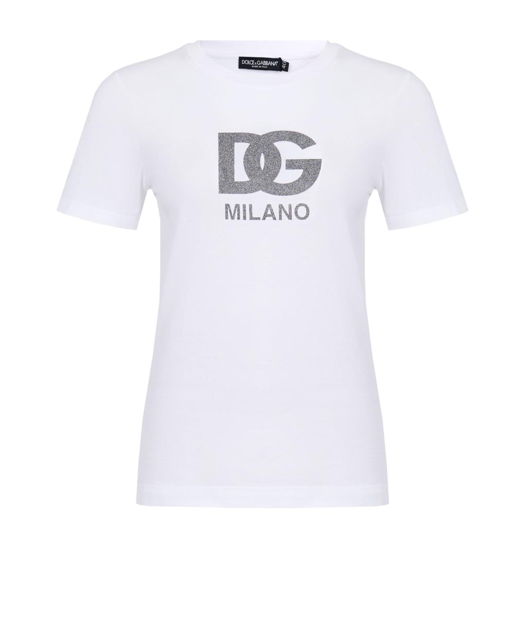 DOLCE&GABBANA Белая хлопковая футболка, фото 1