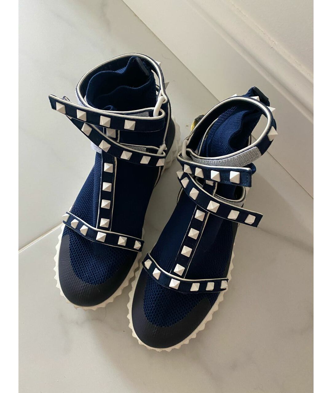 VALENTINO GARAVANI Синие текстильные кроссовки, фото 2
