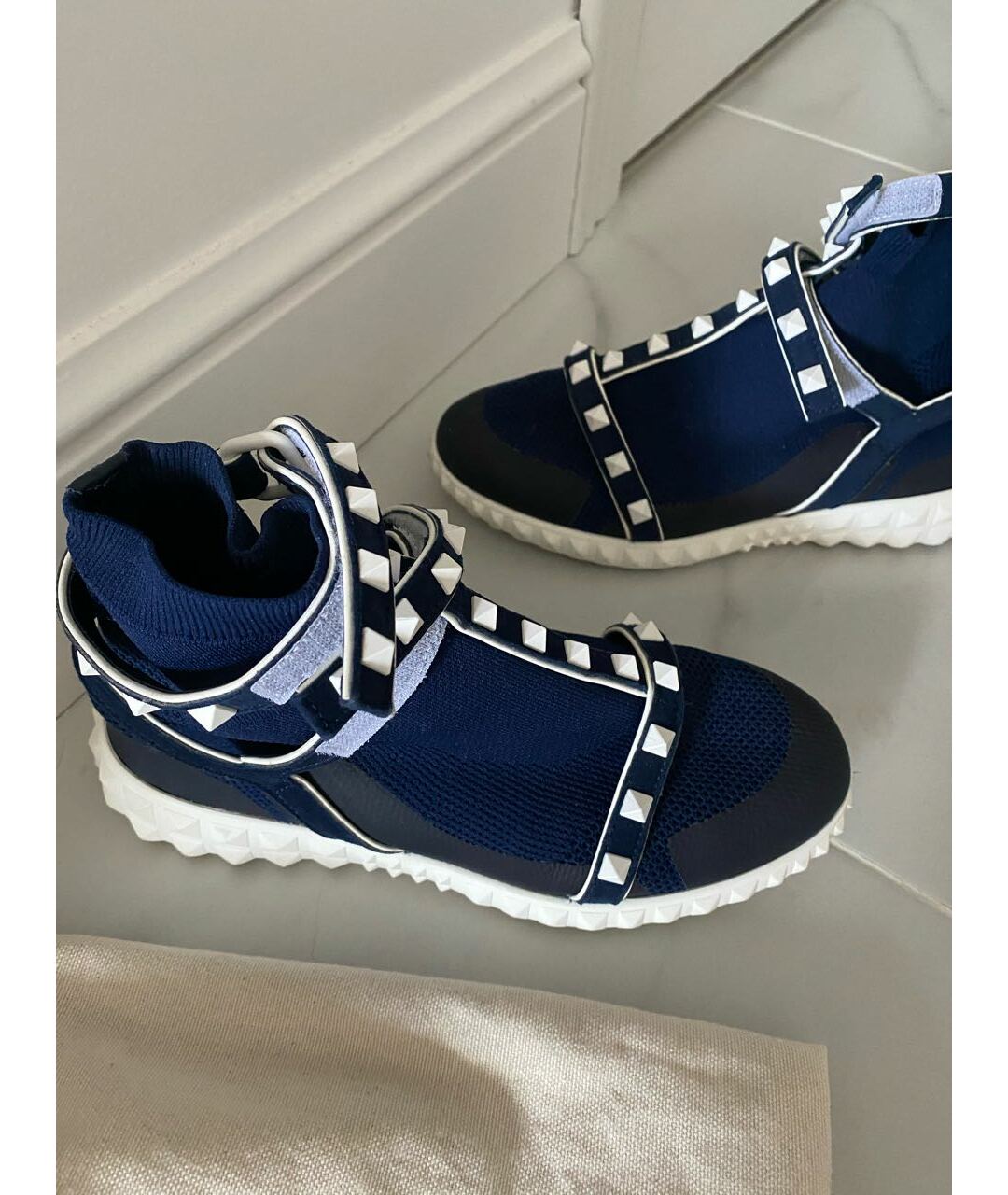 VALENTINO GARAVANI Синие текстильные кроссовки, фото 4