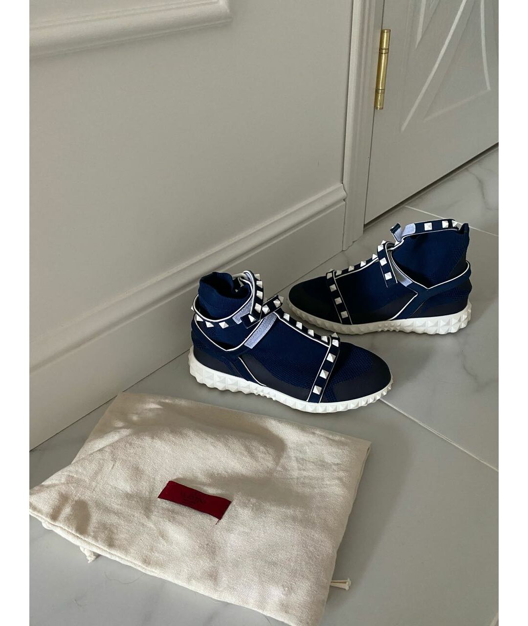 VALENTINO GARAVANI Синие текстильные кроссовки, фото 5