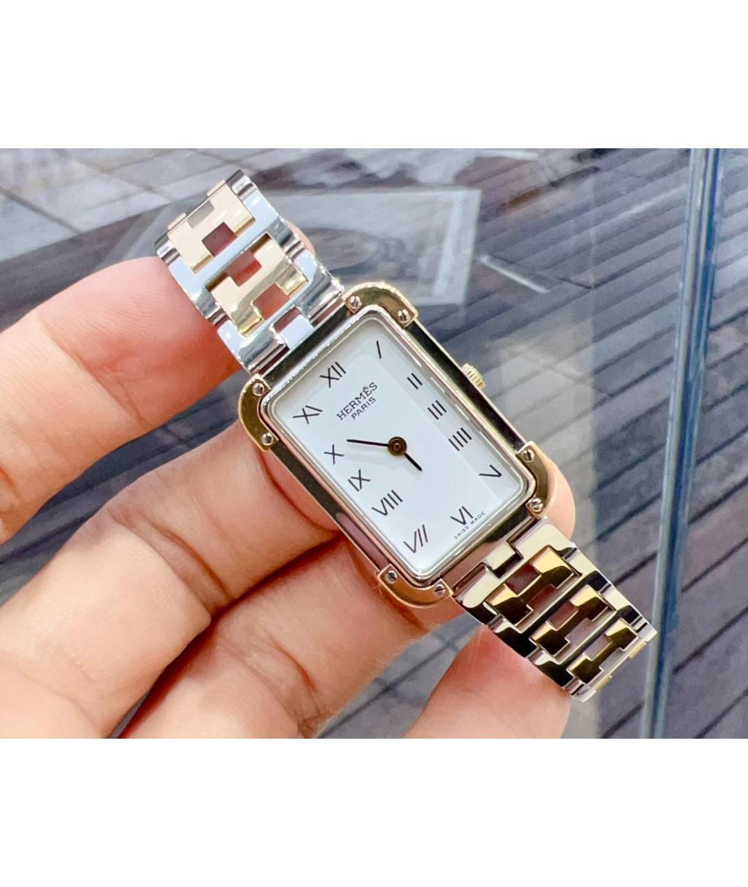 HERMES Белые часы из желтого золота, фото 2