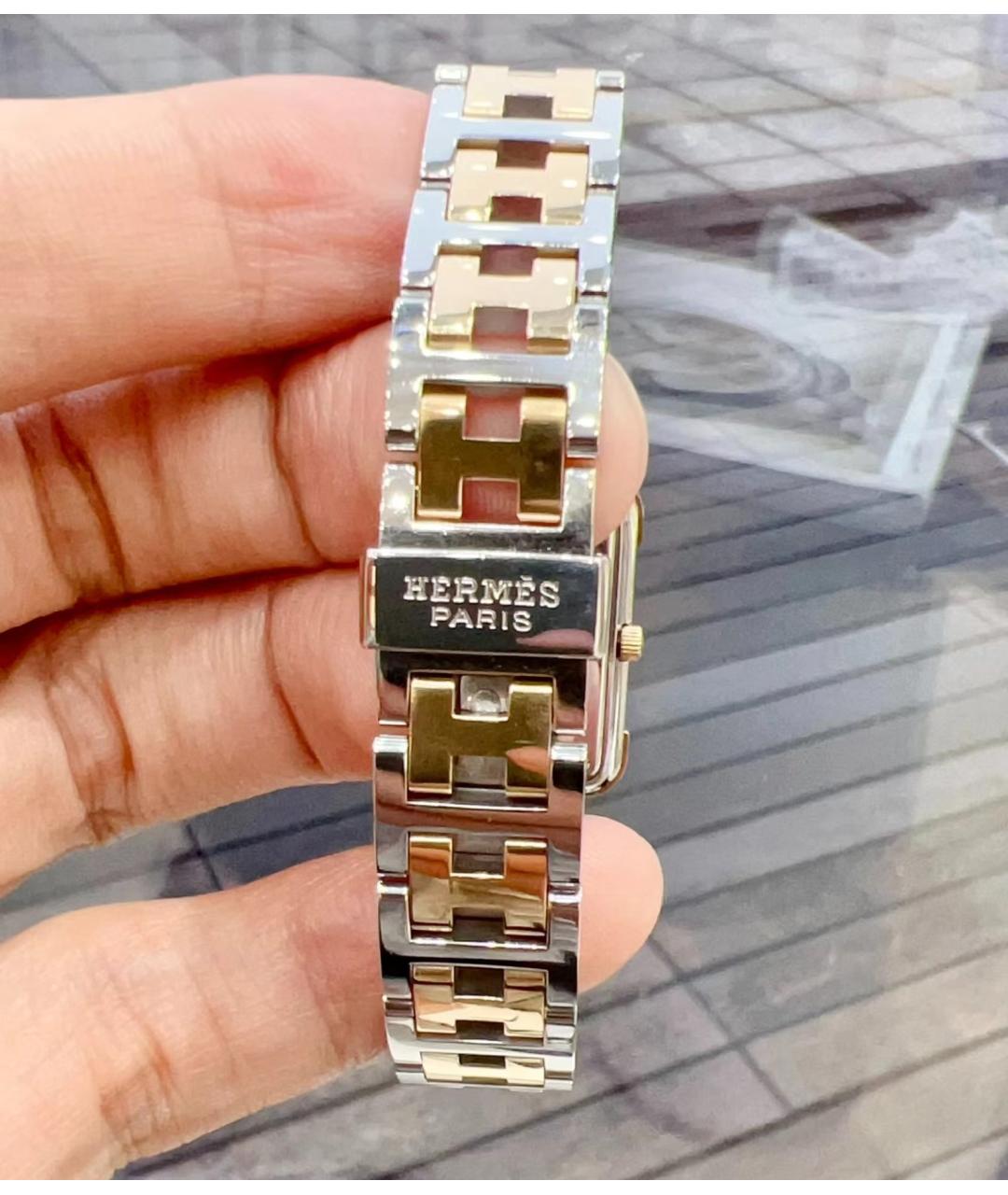 HERMES Белые часы из желтого золота, фото 3
