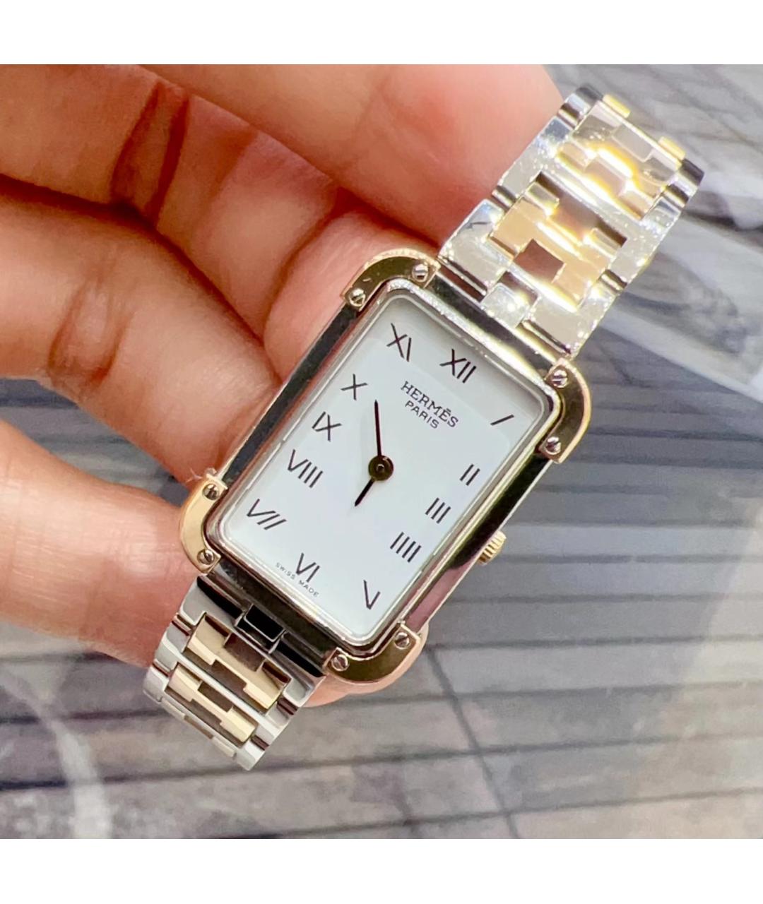 HERMES Белые часы из желтого золота, фото 4