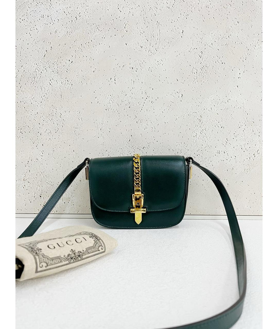 GUCCI Зеленая кожаная сумка через плечо, фото 2