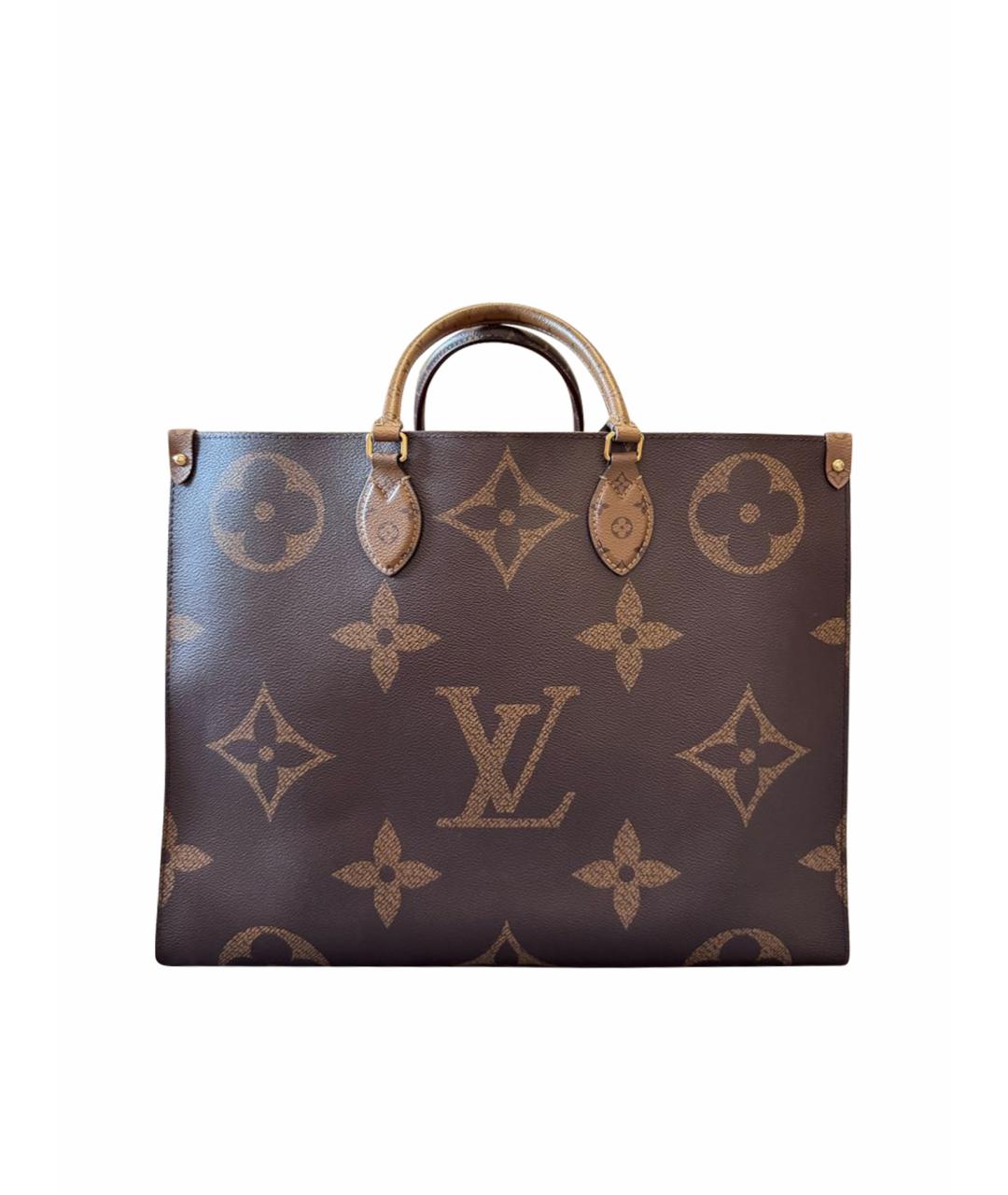 LOUIS VUITTON Коричневая кожаная сумка тоут, фото 1