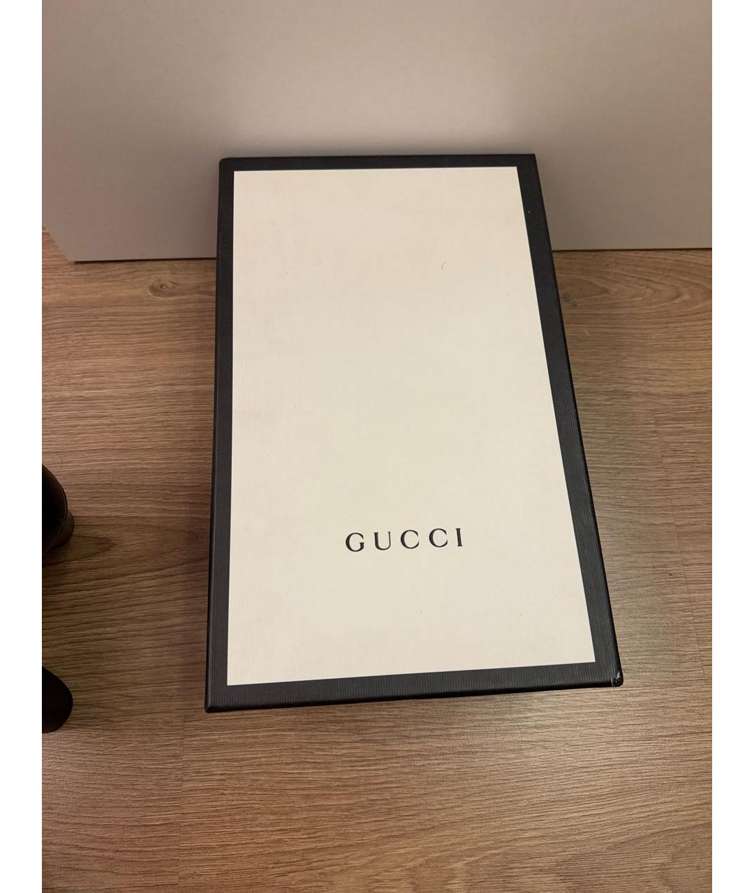 GUCCI Черные кожаные туфли, фото 5