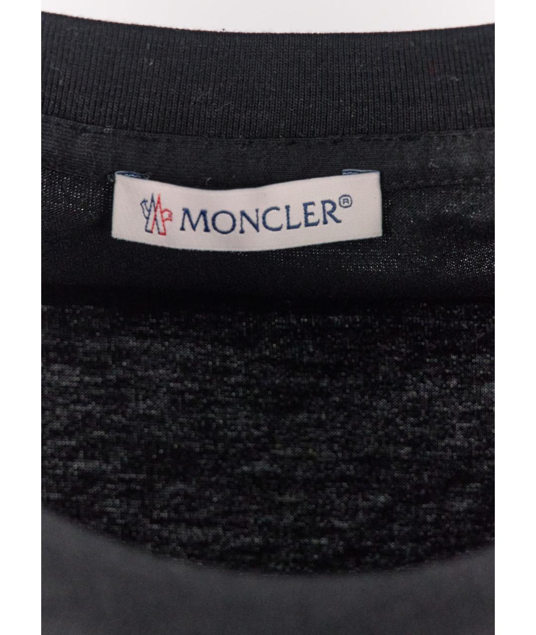 MONCLER Черная хлопковая футболка, фото 3