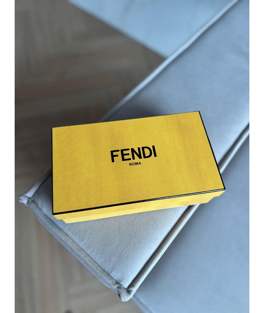 FENDI Коричневые металлические солнцезащитные очки, фото 4