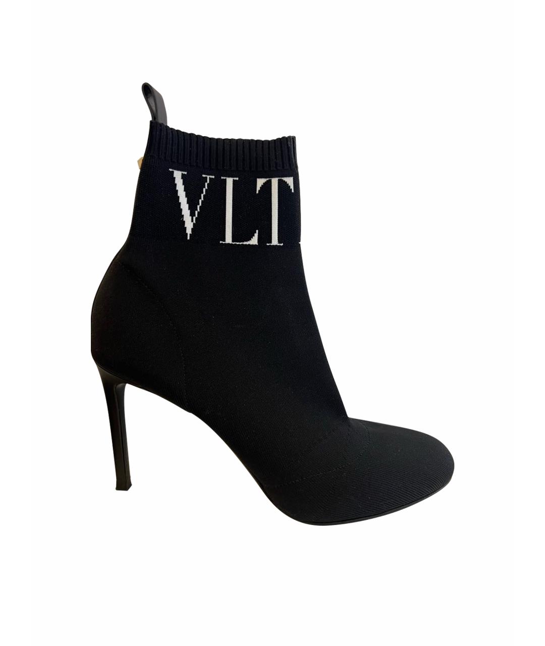 VALENTINO Черные текстильные ботильоны, фото 1