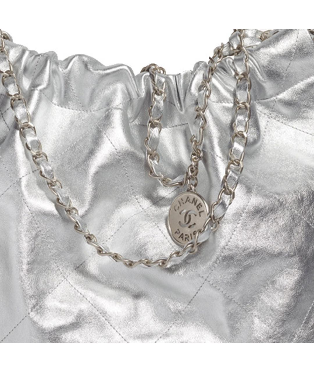 CHANEL Серебряная сумка через плечо, фото 4