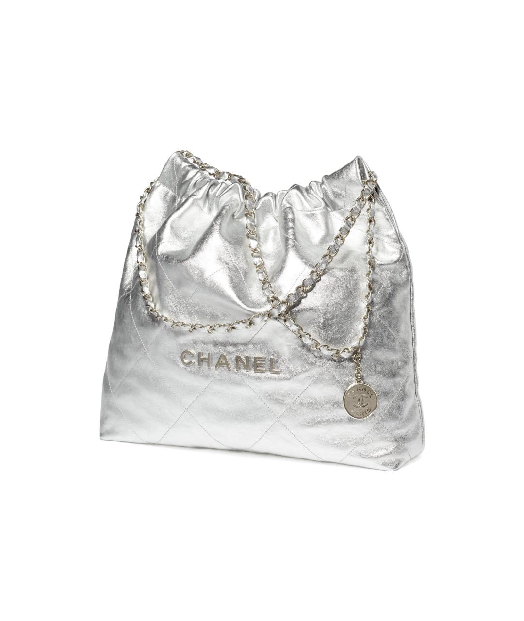CHANEL Серебряная сумка через плечо, фото 2