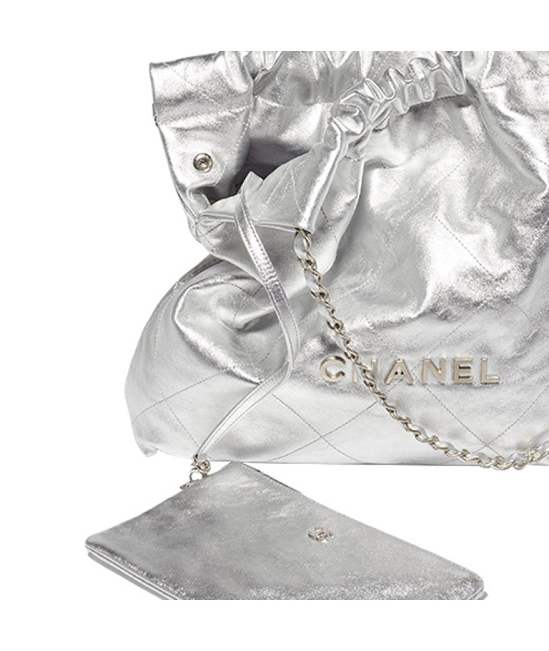 CHANEL Серебряная сумка через плечо, фото 3